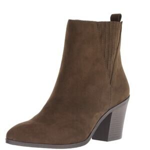 Esprit Brown Reina Pointed Toe Pull On Mid Calf Stacked Heel Boots Size 10